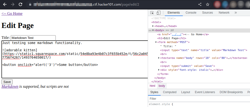 button onclick XSS