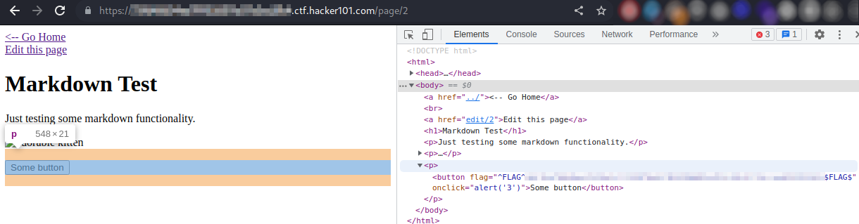 Onclick XSS FLAG