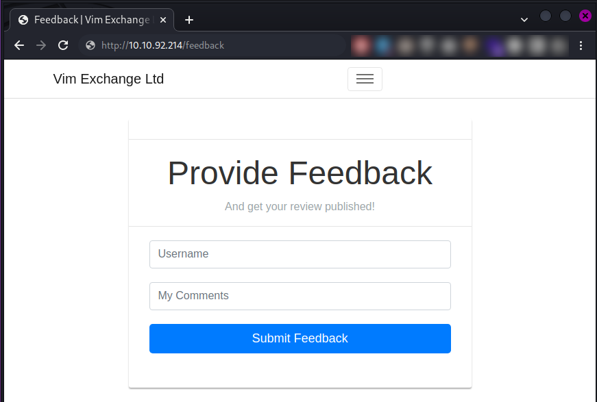 Refresh feedback page